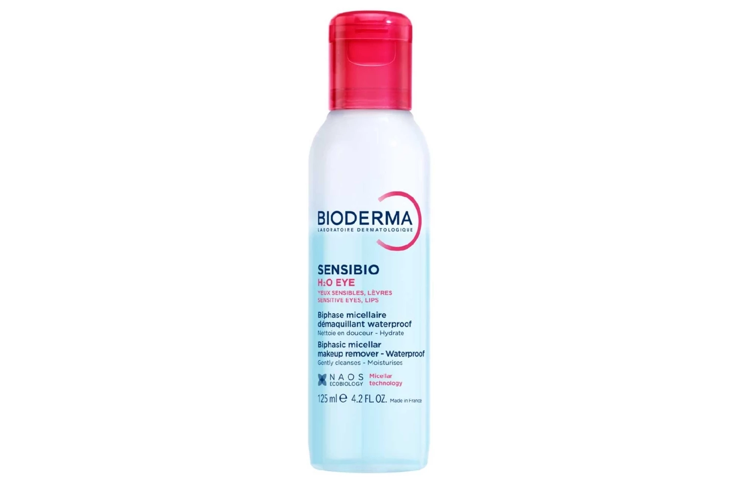 Bioderma Sensibio H2O Micellar Water Eye Waterproof Makeup Remover for Sensitive Eyes and Lips 125ML
