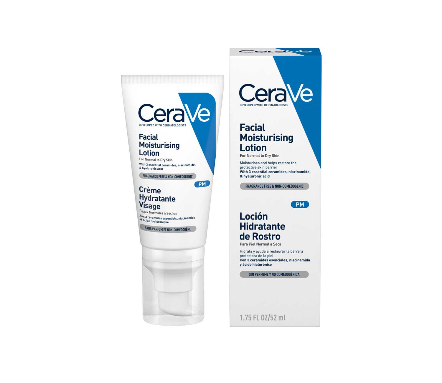 CeraVe PM Facial Moisturising Lotion with Ceramides for Normal to Dry Skin 52ml