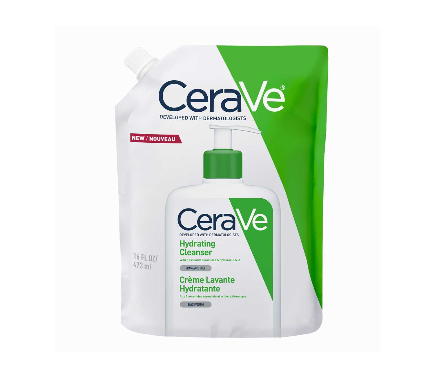 CeraVe Hydrating Cleanser Refill Pouch for Normal to Dry Skin 473ml