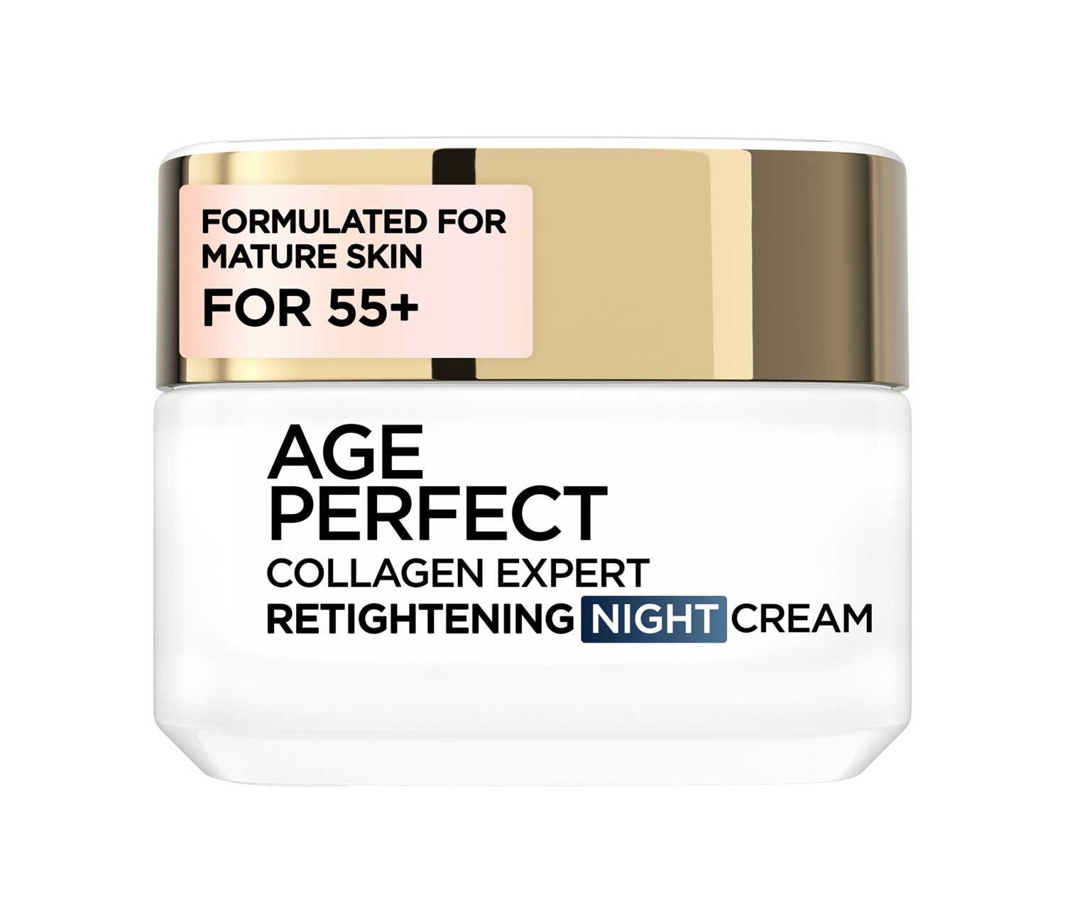 L'Oréal Paris Age Perfect Collagen Expert Retightening Night Cream, With Collagen Peptides, 50ml