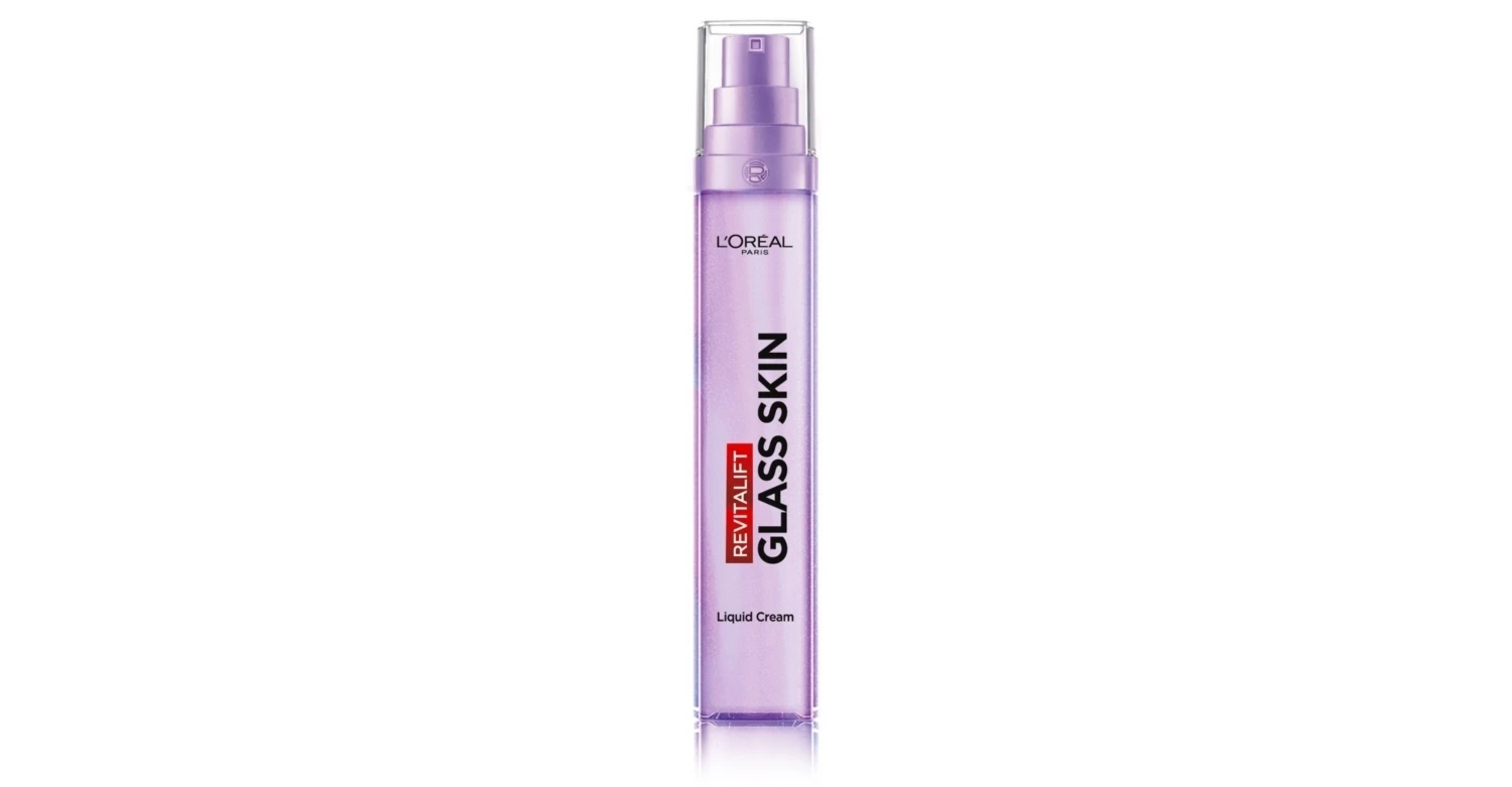 L'Oréal Paris Revitalift Filler Glass Skin Liquid Cream, Hybrid Serum-Moisturiser, 100H Hydration