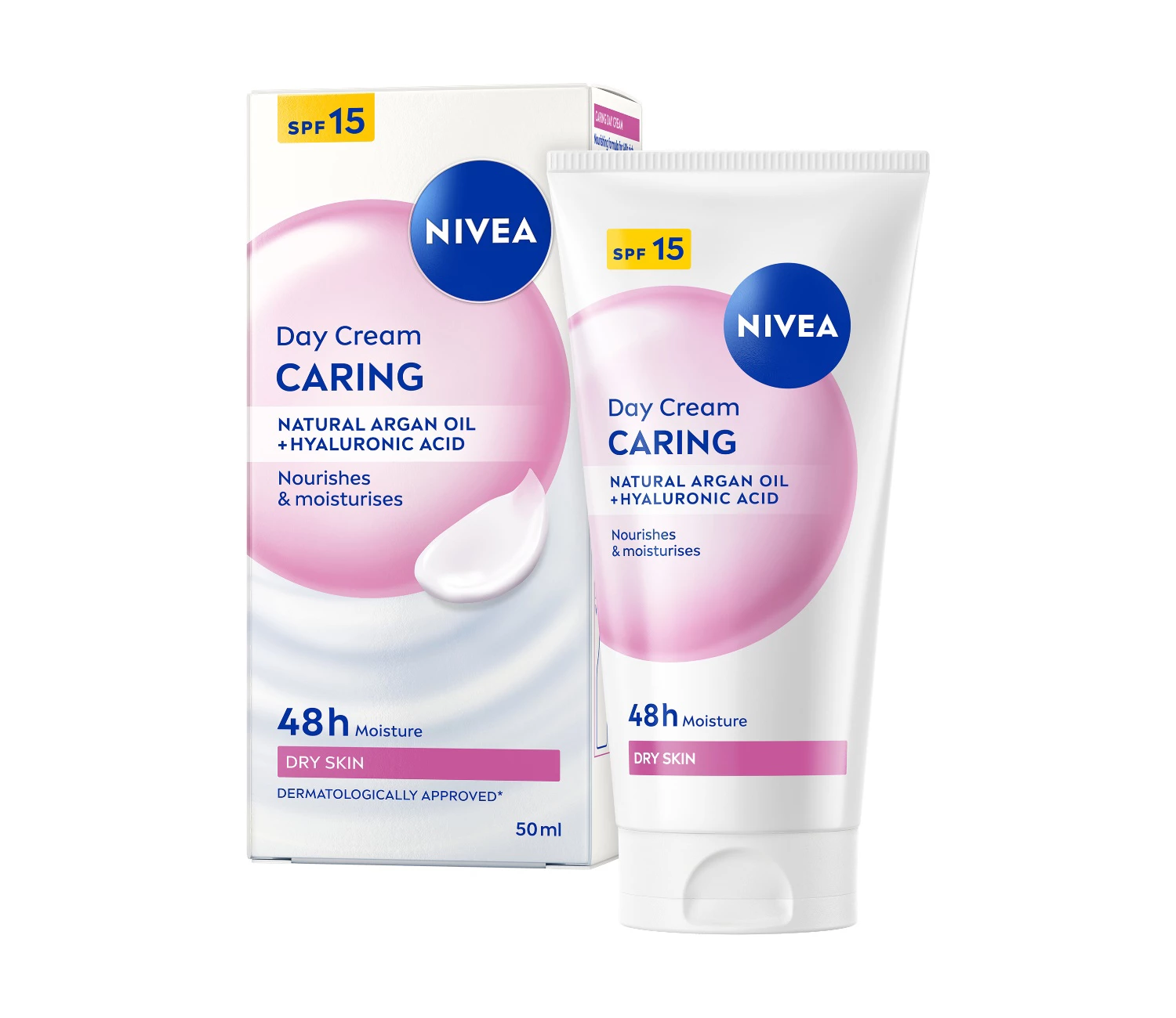 NIVEA Caring 48h Day Face Cream SPF15 50ml