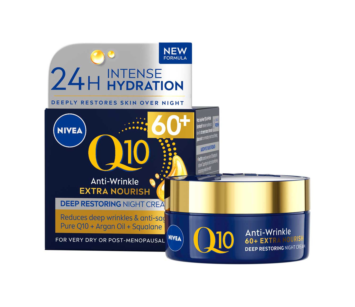NIVEA Q10 Power 60+ Anti-Wrinkle Night Cream Moisturiser 50ml