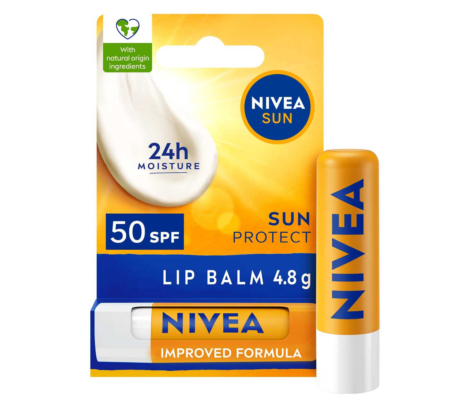 NIVEA Sun Protect Caring Lip Balm SPF50, 4.8g