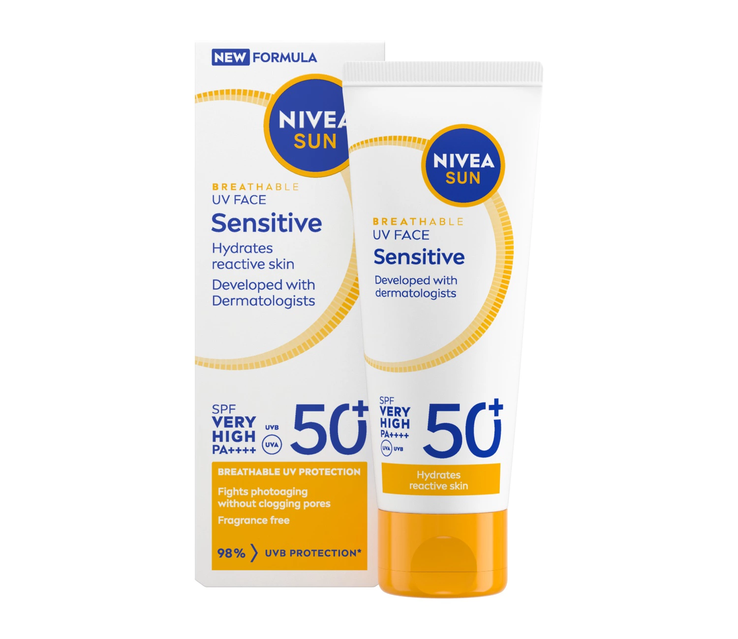 NIVEA SUN UV Face Soothing Sensitive Sun Cream SPF50 40ml