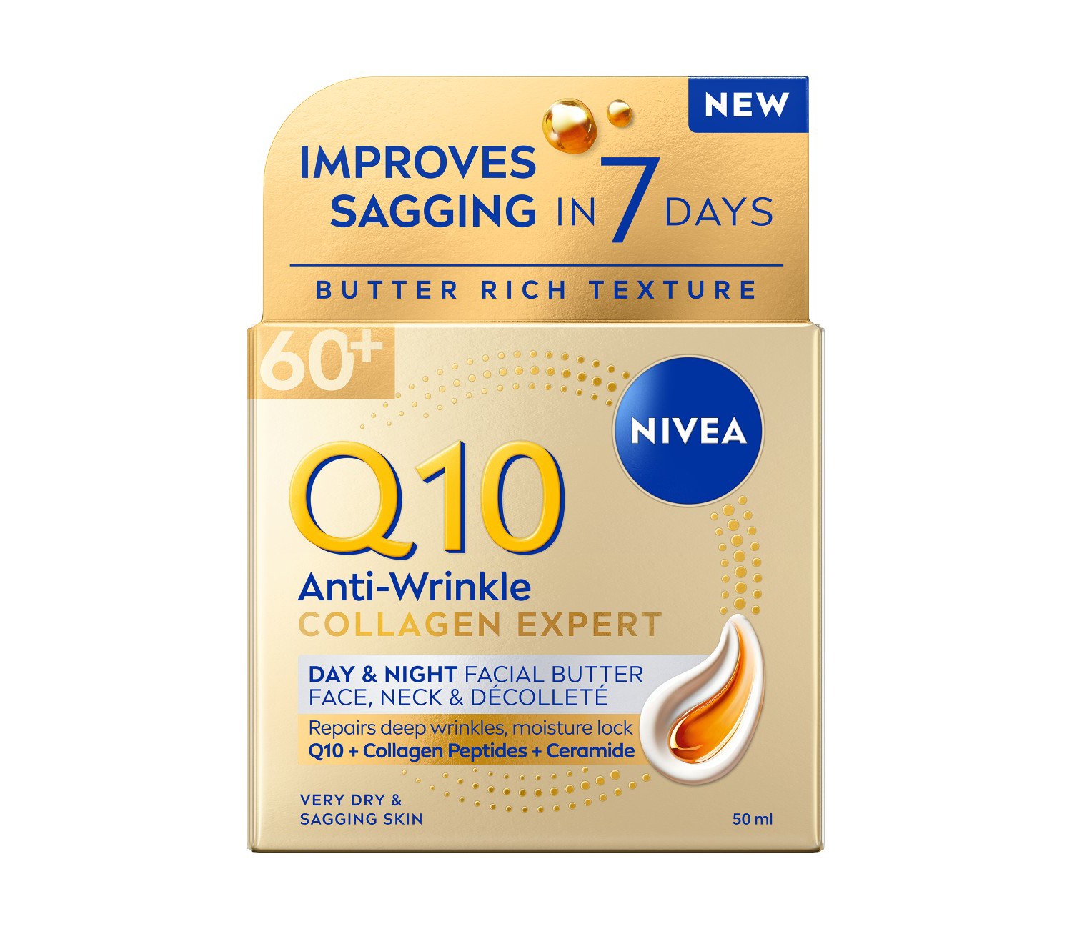 NIVEA Q10 Anti-Wrinkle Collagen Expert Day & Night Facial Butter 50ml
