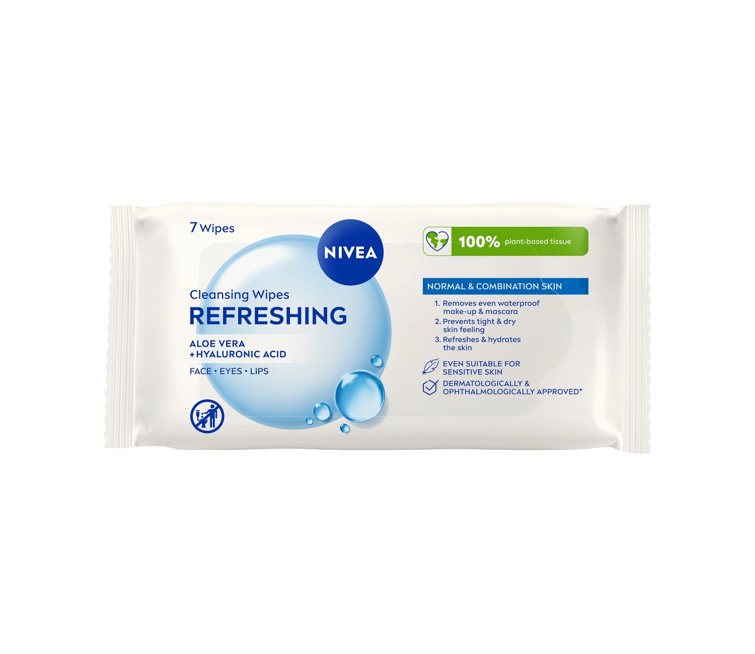 NIVEA Biodegradable Refreshing Cleansing Face Wipes 7 pack